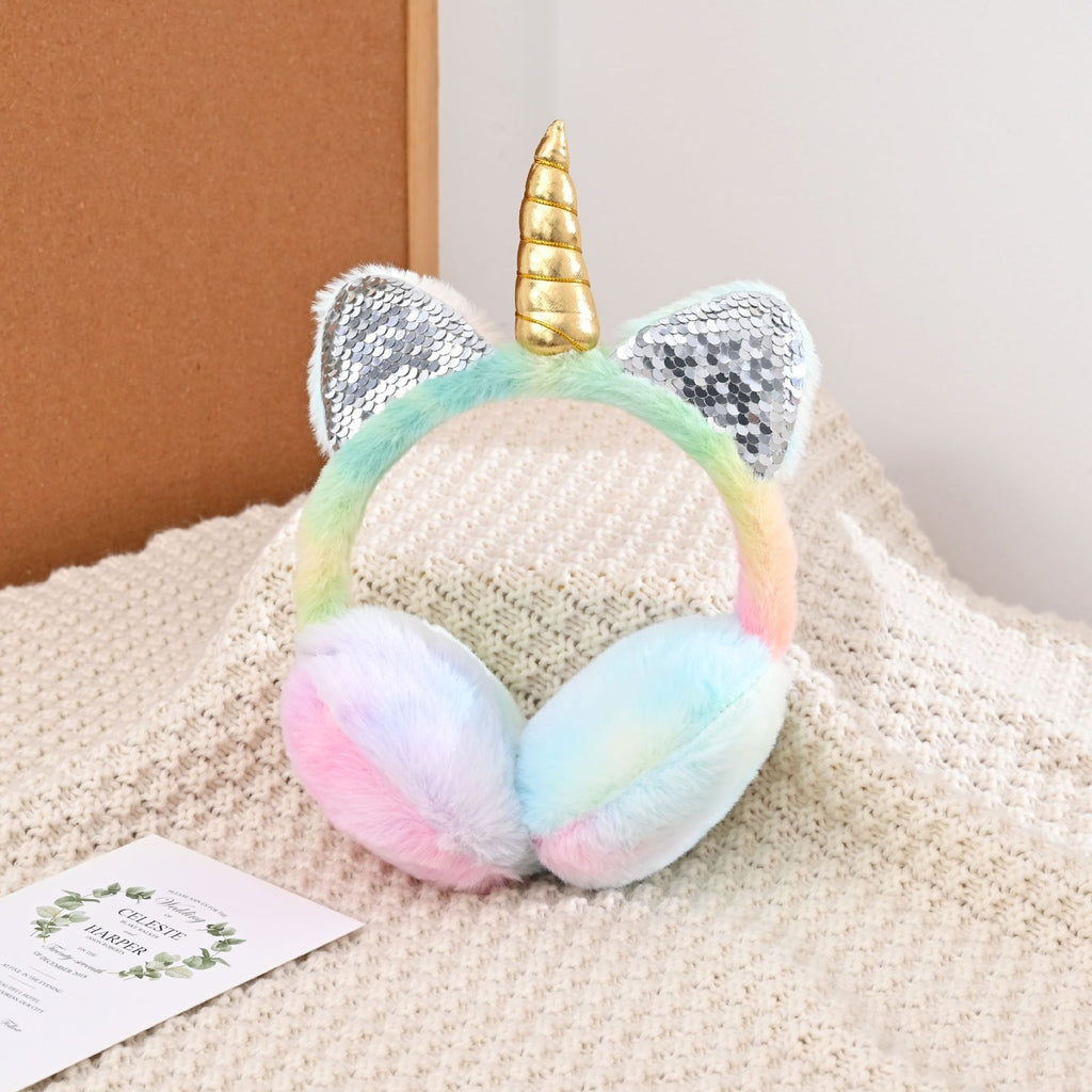 Unicorn Kids Winter Earmuffs — Warm & Retractable — Stassi & Uni