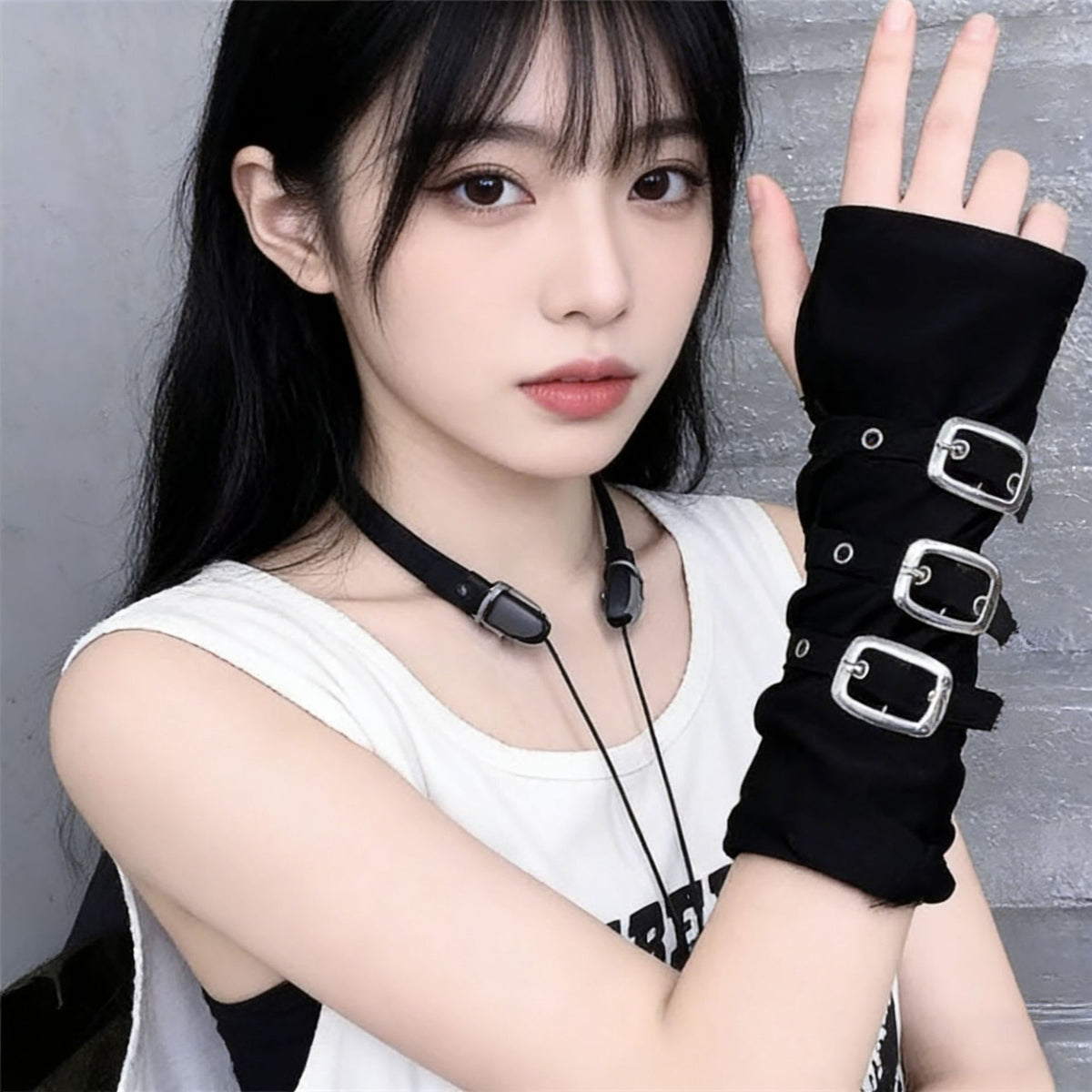 Halloween Dark Gothic Punk Fingerless Gloves for Women — Stassi & Uni