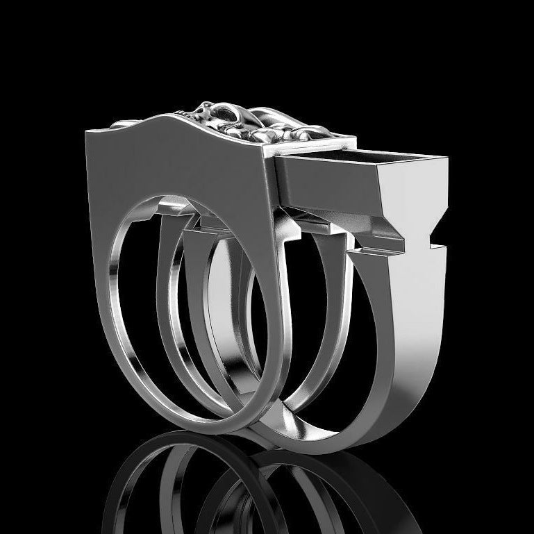 Creative New Skull Set Ring European And American Punk Punk Style Retro Dyed Black Skull Ring