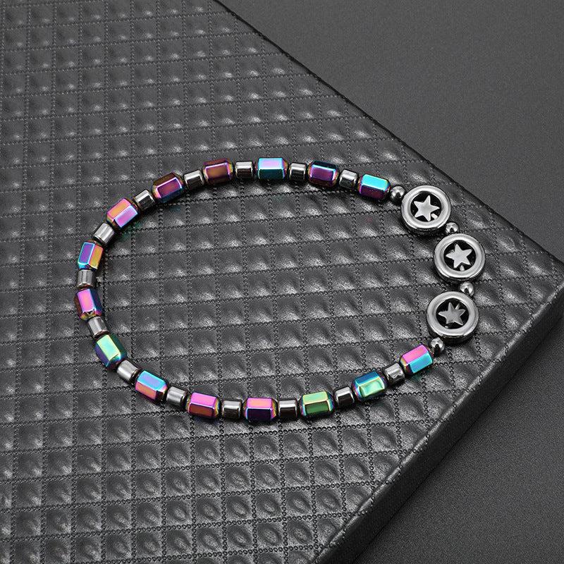 New Black Gallstone Ladies Elastic Anklet European And American Popular Circle Circle Hand-Beaded Anklet