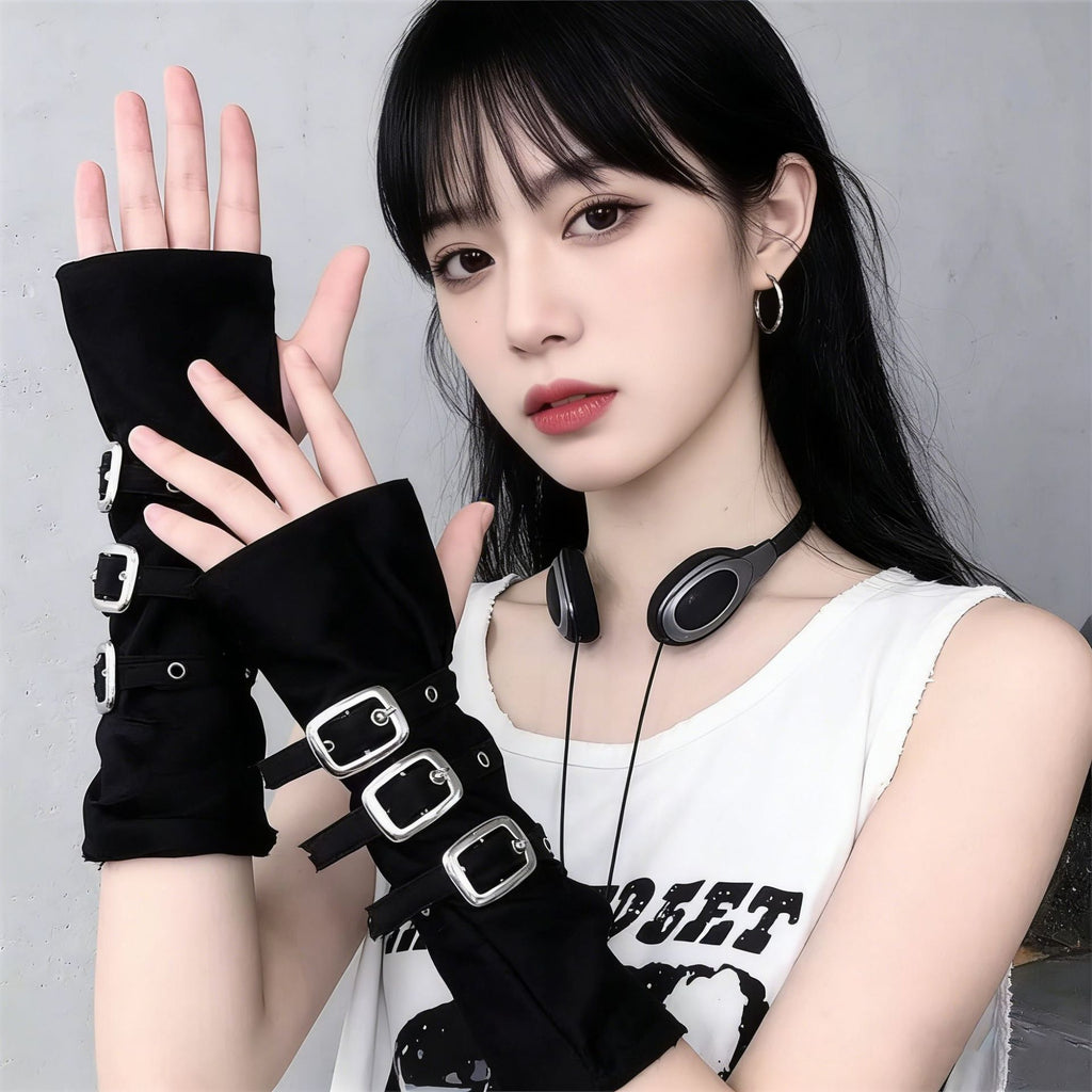 Halloween Dark Gothic Punk Fingerless Gloves for Women — Stassi & Uni