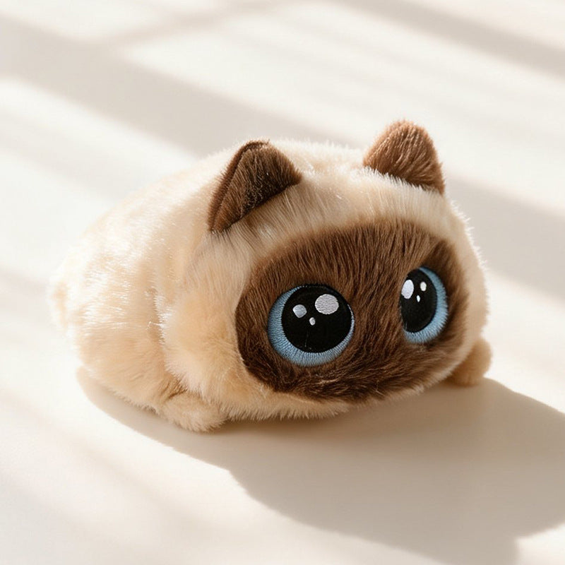 Round-Eyed Plush Cat Companion