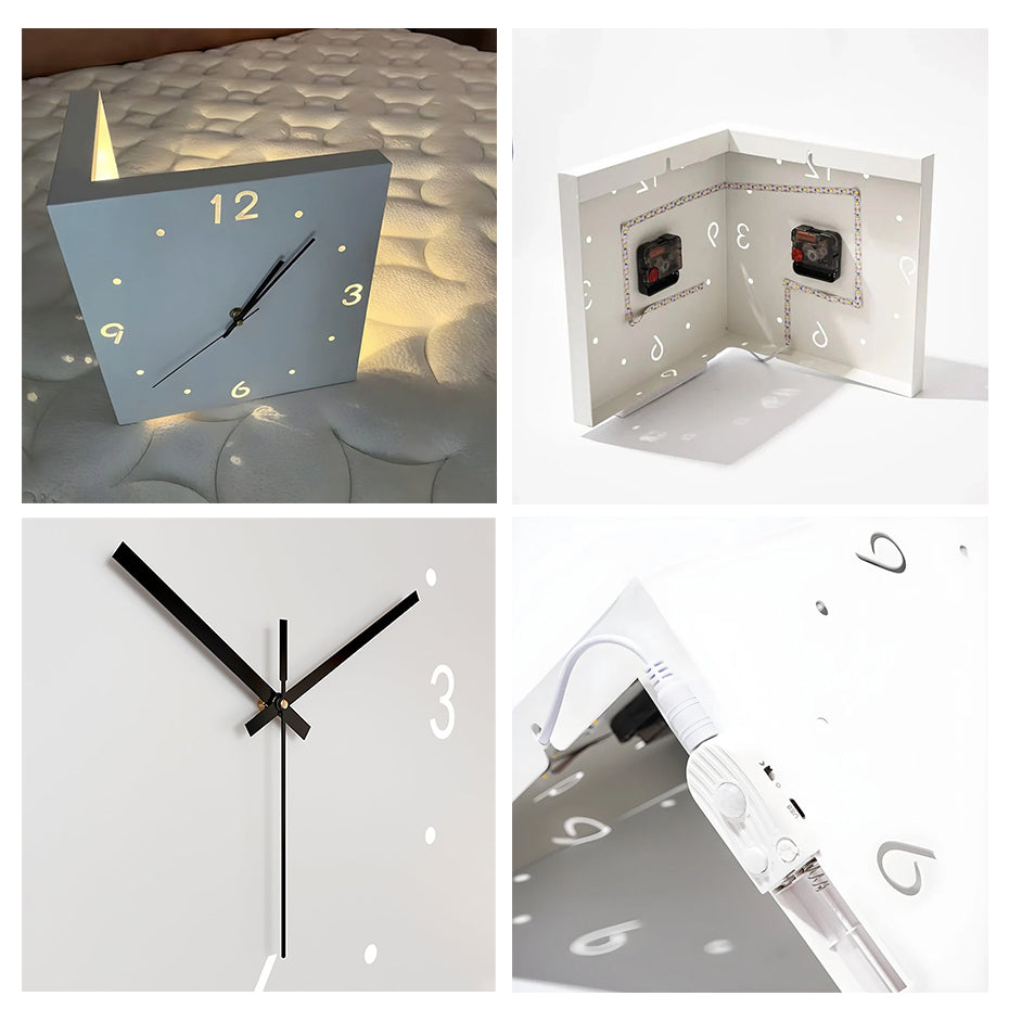 Nordic Dual-Glow Silent LED Wall Clock — Stassi & Uni