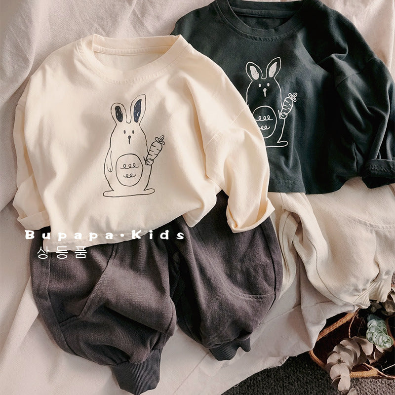 Kids Cartoon Rabbit Long Sleeve T-Shirt — Stassi & Uni