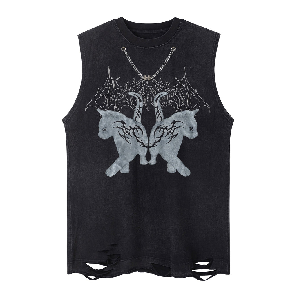 Dark Mirror Cat Print Vest — Stassi & Uni