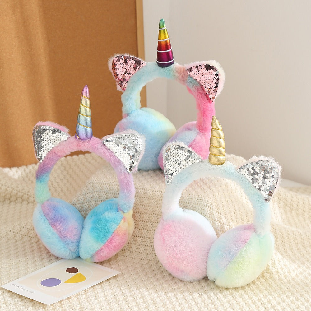 Unicorn Kids Winter Earmuffs — Warm & Retractable — Stassi & Uni