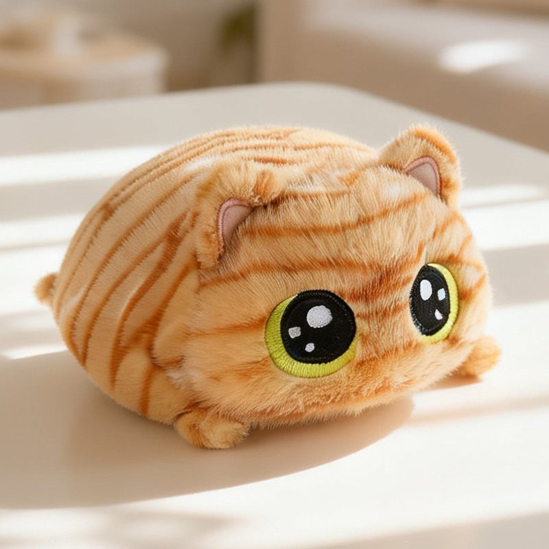 Round-Eyed Plush Cat Companion