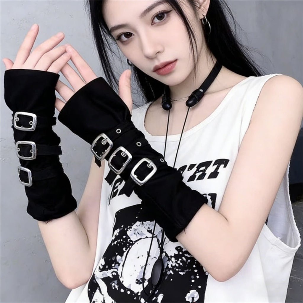 Halloween Dark Gothic Punk Fingerless Gloves for Women — Stassi & Uni