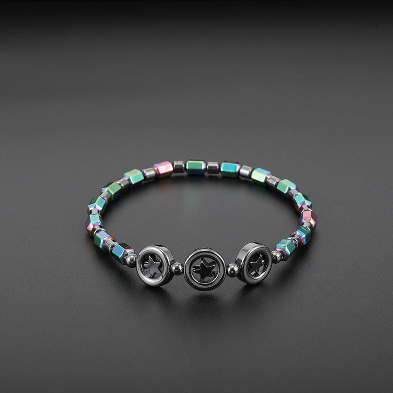 New Black Gallstone Ladies Elastic Anklet European And American Popular Circle Circle Hand-Beaded Anklet