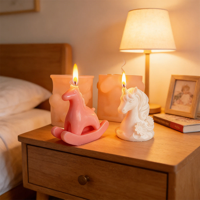 4-in-1 Unicorn Silicone Molds: Perfect for DIY Craft, Scented Candles, Soap Making & Cake Decorating