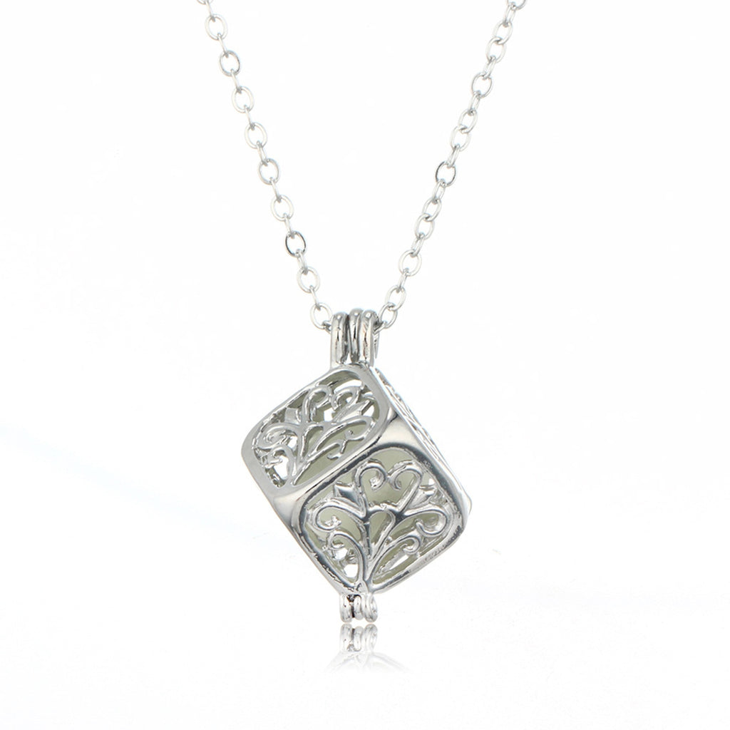 Tree Of Life Dark Luminous Necklaces Silver Color Chain Necklace Glowing in Dark Pendant Necklaces Collares Maxi Choker Jewelry