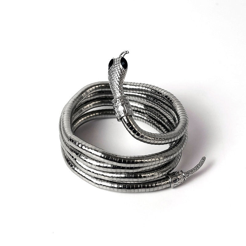 Selfish Personality Winding Snake Necklace Euramerican ins Cool Style Selfish Design Spice Girl Dark Black Collar Female Male