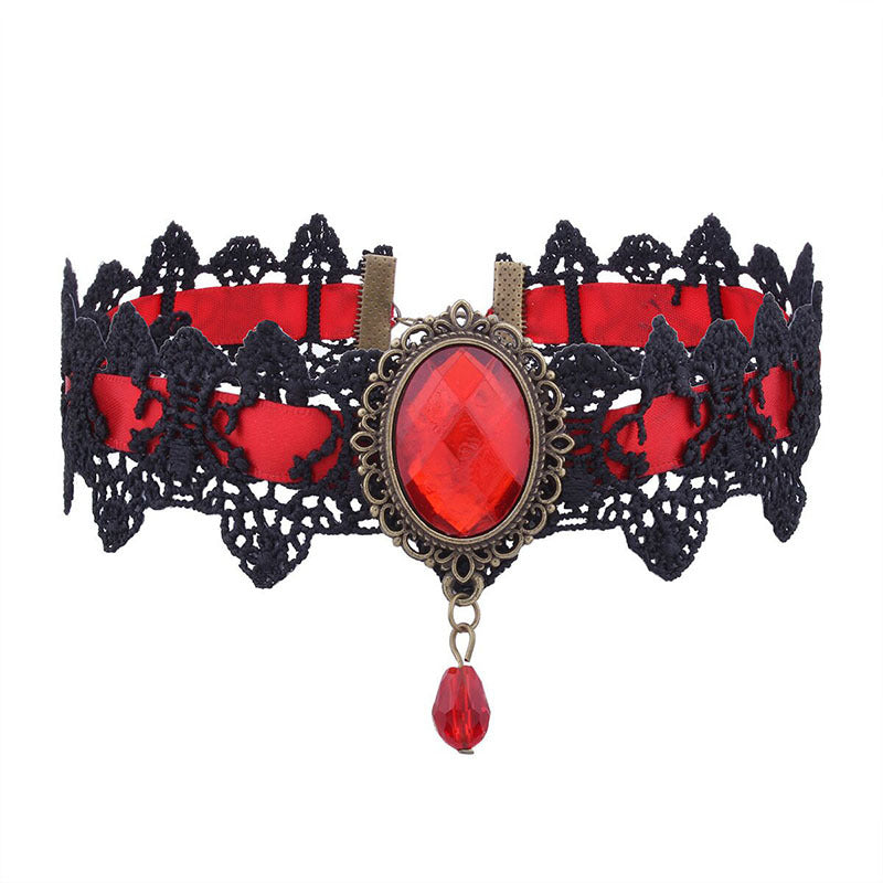 Necklace Gothic Retro Punk Black Lace Necklace Braided Necklace Clavicle Chain Women