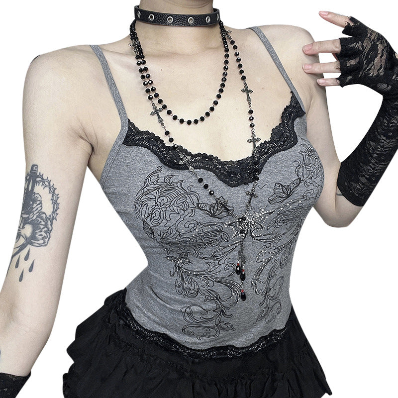 Dark Gothic Butterfly Print Tank Top — Stassi & Uni