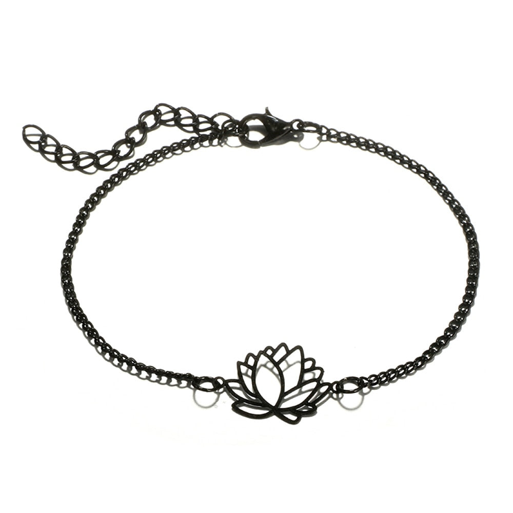 4pcs  Bohemian Black Rope Chain Bracelet Set