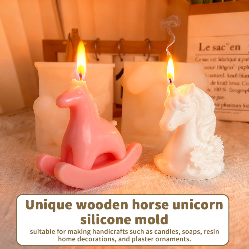 4-in-1 Unicorn Silicone Molds: Perfect for DIY Craft, Scented Candles, Soap Making & Cake Decorating