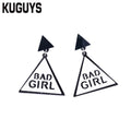 Fashion Acrylic Jewelry Custom Women Black White Triangle Drop Earrings HipHop Jewelrys bad girl Large Dangle Earring