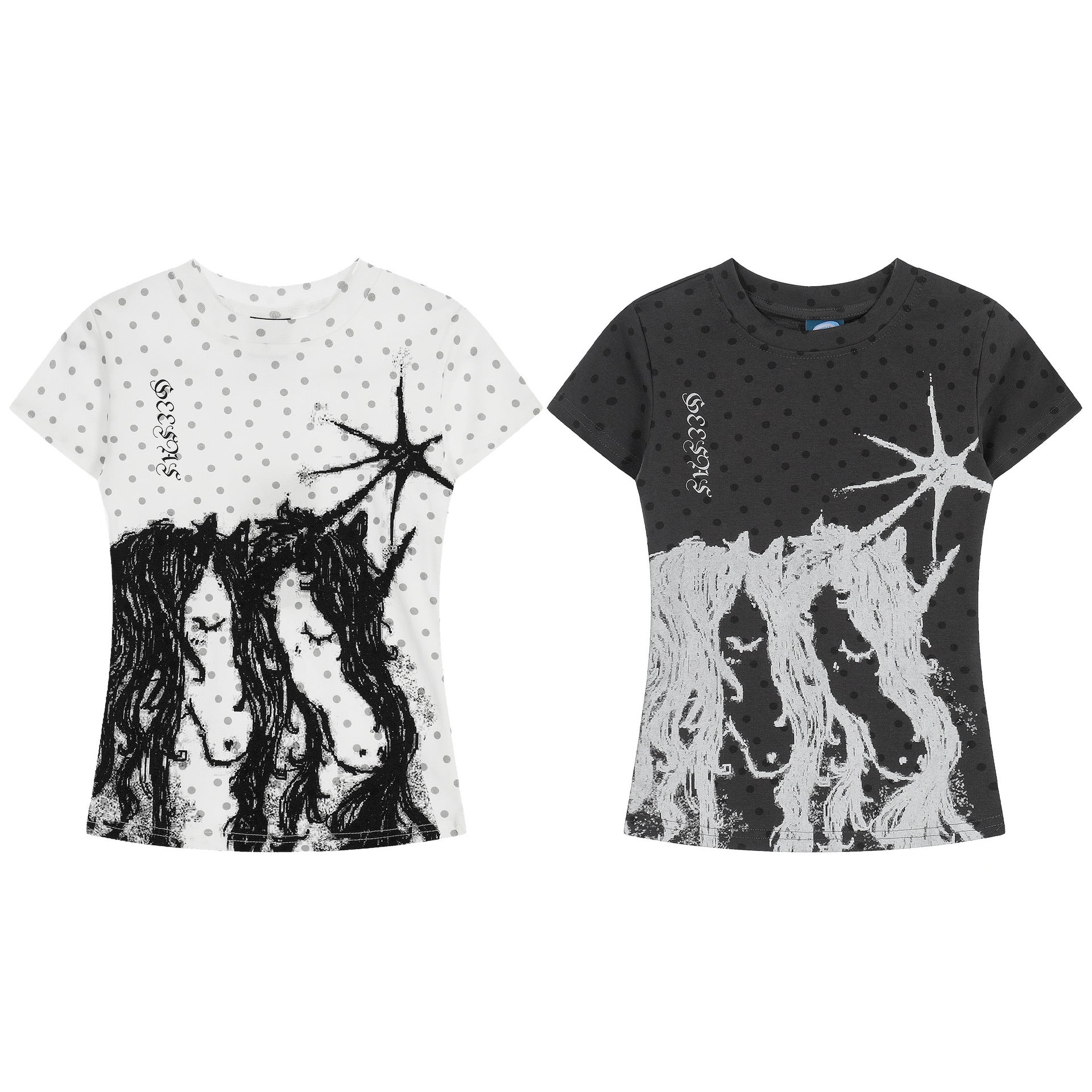 Unicorn Print Fitted Slim Top for Women — Stassi & Uni