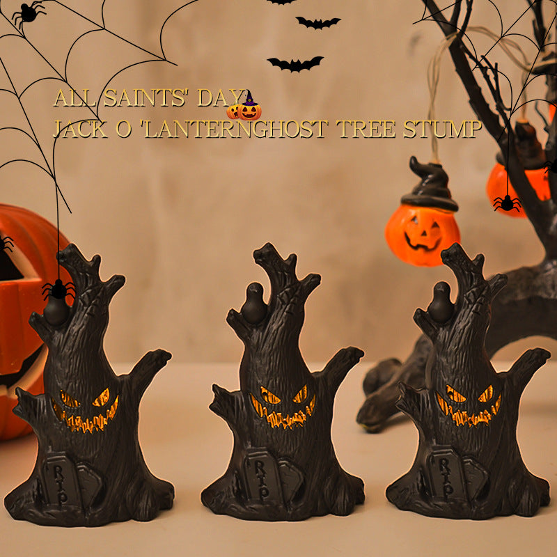 Halloween Pumpkin Ghost Stump Night Light Decoration — Stassi & Uni