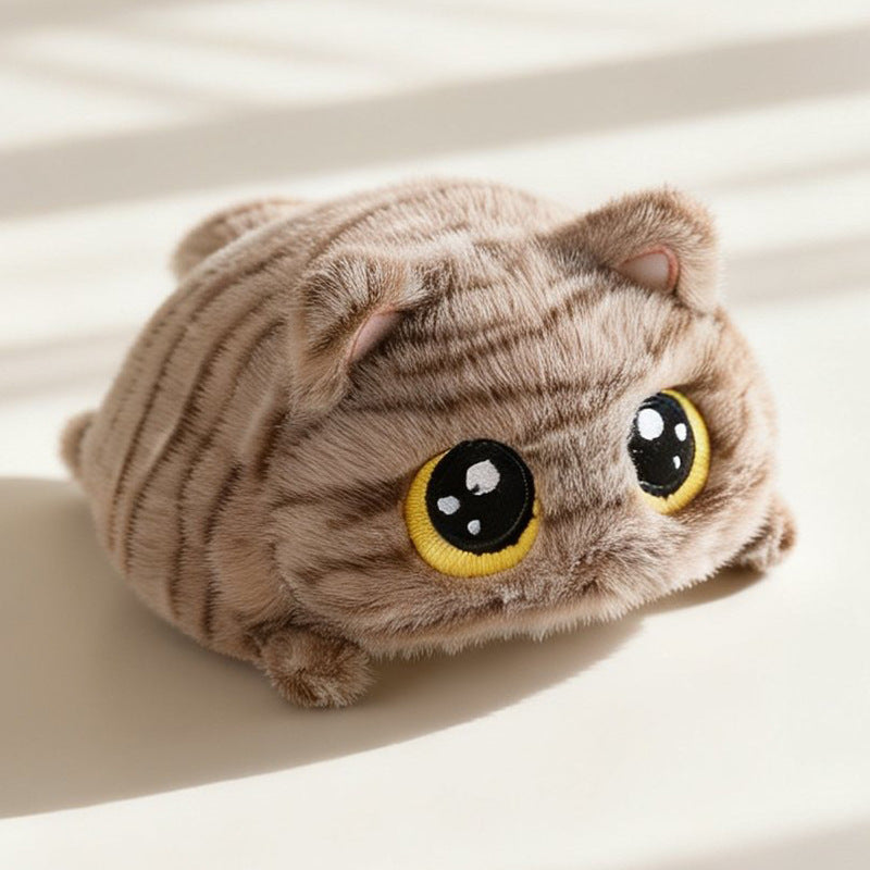 Round-Eyed Plush Cat Companion