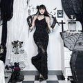 Dark Gothic Plush Collar Camisole Dress — Stassi & Uni
