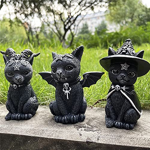 Halloween Witch Black Cat Resin Figurine — Stassi & Uni